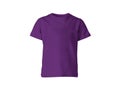 The isolated purple colour blank fashion tee front mockup template