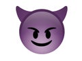 Isolated purple demon devil smiling face icon with Horns Royalty Free Stock Photo