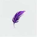 Isolated purple feather - AI generated minimalistic logo icon