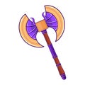 Isolated purple gun heraldry vector illustration
