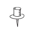 Isolated pushpin illustration. Royalty Free Stock Photo