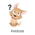 Isolated puzzled dog. Royalty Free Stock Photo