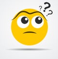 Isolated Questioning emoticon in a flat design