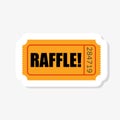 Isolated raffle ticket sticker icon Royalty Free Stock Photo