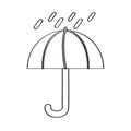 Isolated rain with an umbrella weather icon