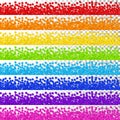 Isolated Rainbow Confetti Stripes Pattern Continuous to Right and to Left on Transparent Background