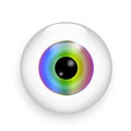 Isolated rainbow eyeball icon. Ophthalmology symbol. Abstract eye. 3d graphic color. Vector illustration. Stock image. Royalty Free Stock Photo