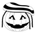 Isolated rastafarian halloween pumpkin icon