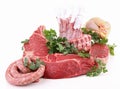 Isolated raw meats Royalty Free Stock Photo