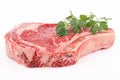 Isolated raw rib beef