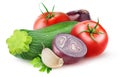 Isolated raw vegetables mix Royalty Free Stock Photo