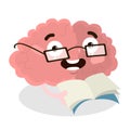 Isolated reading brain. Royalty Free Stock Photo