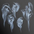 Isolated realistic cigarette smoke waves. EPS 10 Royalty Free Stock Photo