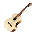 Isolated realistic classical acoustic guitar Royalty Free Stock Photo