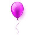 Isolated Realistic Colorful Glossy Flying Air Balloon. Birthday party. Ribbon.Celebration. Wedding or Anniversary.Vector Royalty Free Stock Photo