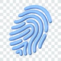 Isolated realistic fingerprint. Personalized access to work, private account