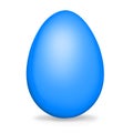 Isolated realistic illustration of a blue egg, on white background, perfect for Easter cards Royalty Free Stock Photo