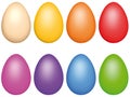 Isolated realistic illustration of colored eggs, on white background, perfect for Easter cards