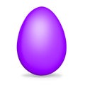 Isolated realistic illustration of a purple egg, on white background, perfect for Easter cards