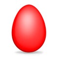 Isolated realistic illustration of a red egg, on white background, perfect for Easter cards Royalty Free Stock Photo