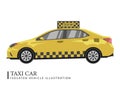 Isolated realistic taxi transport car. Clipart of a modern car sedan