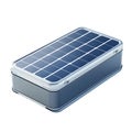 Isolated rectangular solar panel box with silver trim on a white background in studio shot Royalty Free Stock Photo