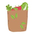 Isolated recyclable bag with vegetables and fruits Vector