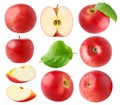 Isolated red apples collection Royalty Free Stock Photo