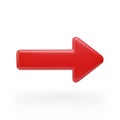 Isolated red arrow pointing right on white background Royalty Free Stock Photo