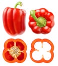 Isolated red bell pepper collection Royalty Free Stock Photo