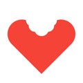 Isolated red bitten heart Royalty Free Stock Photo