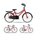 Isolated red with black bikes set vector design