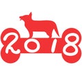 Red bone 2018 dog year background