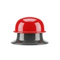 Isolated red button with a dark grey base, representing action and decision Royalty Free Stock Photo