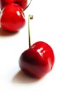 Isolated red cherries