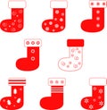 Isolated Red Christmas Stockings