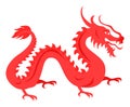 Isolated Red Dragon on White. Chinese Symbol. Royalty Free Stock Photo