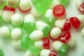 Isolated Red and Green Jelly Candy Close Up Royalty Free Stock Photo