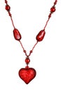 Isolated red heart necklace Royalty Free Stock Photo