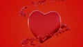 Isolated red heart shape with erythrocytes, or red blood cells. Royalty Free Stock Photo