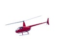 Caged red helicopter on white background Royalty Free Stock Photo