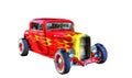 Isolated red hot rod on a white background Royalty Free Stock Photo