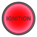 Isolated Red Ignition Button