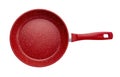 Isolated red kitchen frying pan Royalty Free Stock Photo