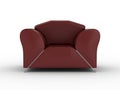 Isolated red leather armchair Royalty Free Stock Photo
