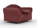 Isolated red leather armchair. An interior Royalty Free Stock Photo