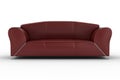 Isolated red leather sofa Royalty Free Stock Photo