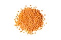 Isolated red lentils from above Royalty Free Stock Photo