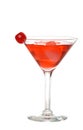 Isolated red martini with a cherry Royalty Free Stock Photo