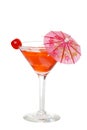 Isolated red martini with an umbrella Royalty Free Stock Photo